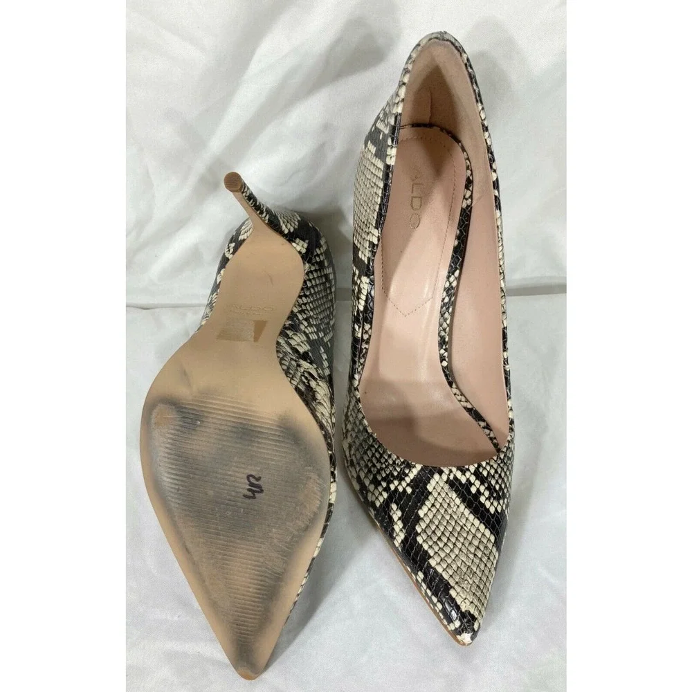 Aldo Women's Stessy Snakeskin Stiletto High Heel Shoe Size 8 EU 38.5 Pointy Toe - Picture 11 of 11